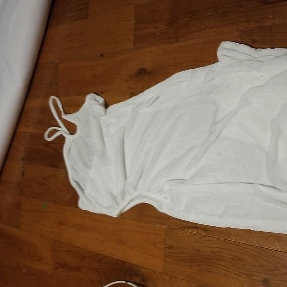 Rust and white colored party dress - Picture 4 of 4